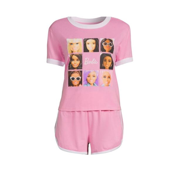 Barbie Other - Barbie Women's Ringer Tee and Lounge Set, 2-Piece Size Medium